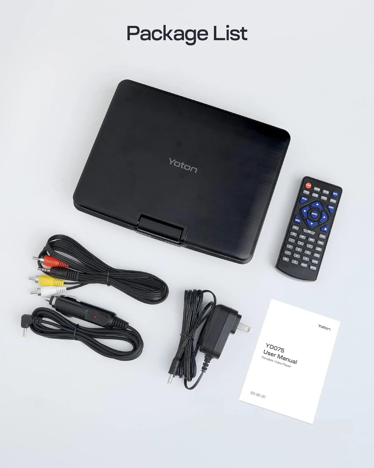 9.5" Portable DVD Player W/ 7.5'' HD, 5H Battery, Car Charger, 720P, Black