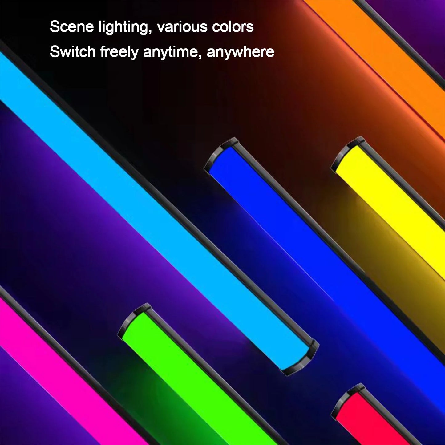 Dvkptbk Smart LED Light Bar,Gaming Lights Ambient Lighting, Bluetooth TV Backlights LED Play Light Bars with Rainbow Effect, USB Ambiance Light for Pc,Tv,Decor(2Pcs)