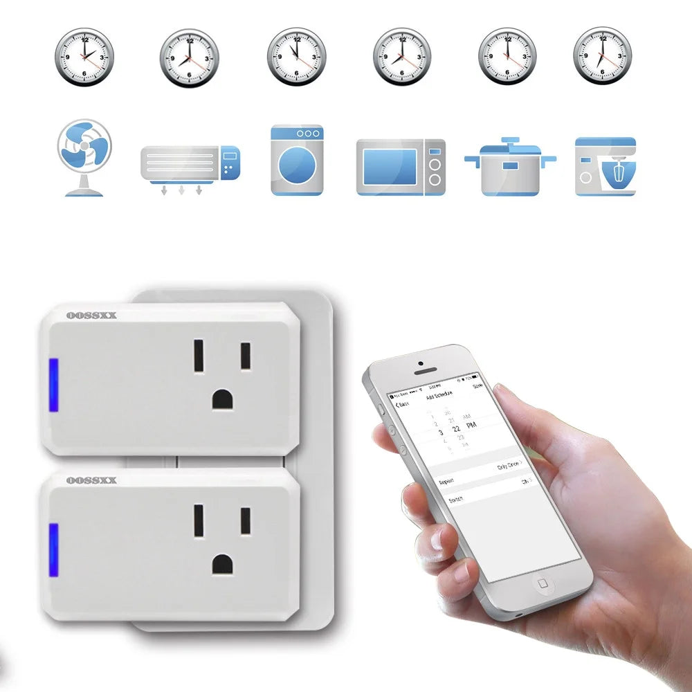 Smart Plug Combo (2-Pack) , Custom Scheduling, Voice Control, 2-Pack Mini Wifi Plugs - 10A, Voice Control, Timer, Etl/Fcc/Rohs Certified