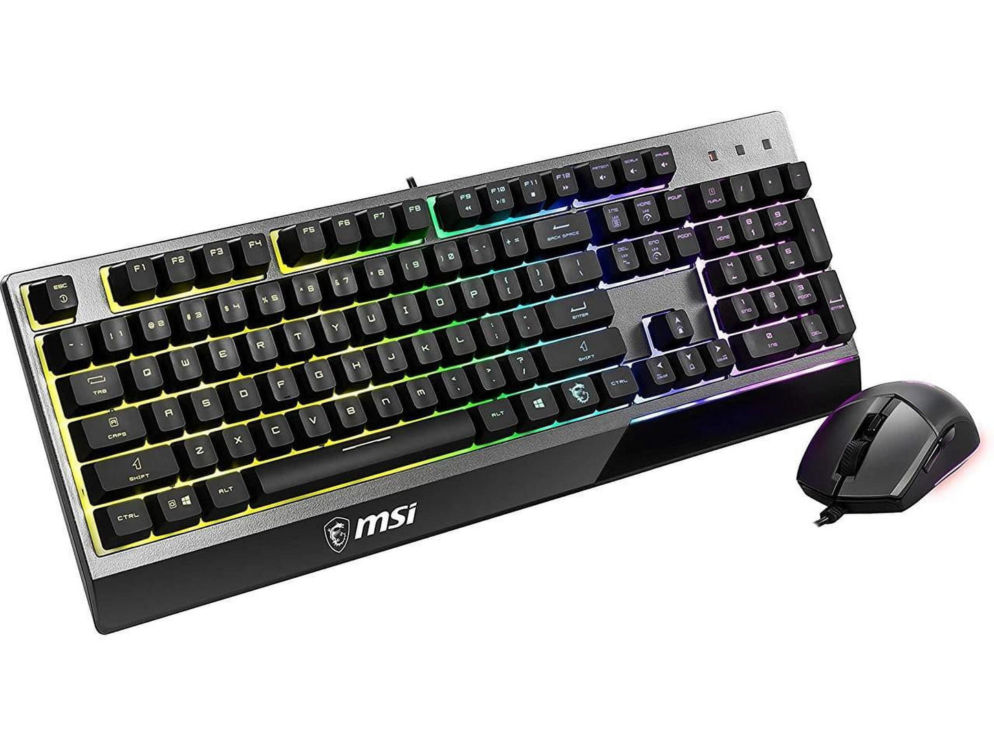 Vigor GK30 Gaming Keyboard & GM11 Gaming Mouse Combo - Mechanical Membrane Switches, 6-Zone RGB, Water Repellent & Splash-Proof, 5000 DPI - Black