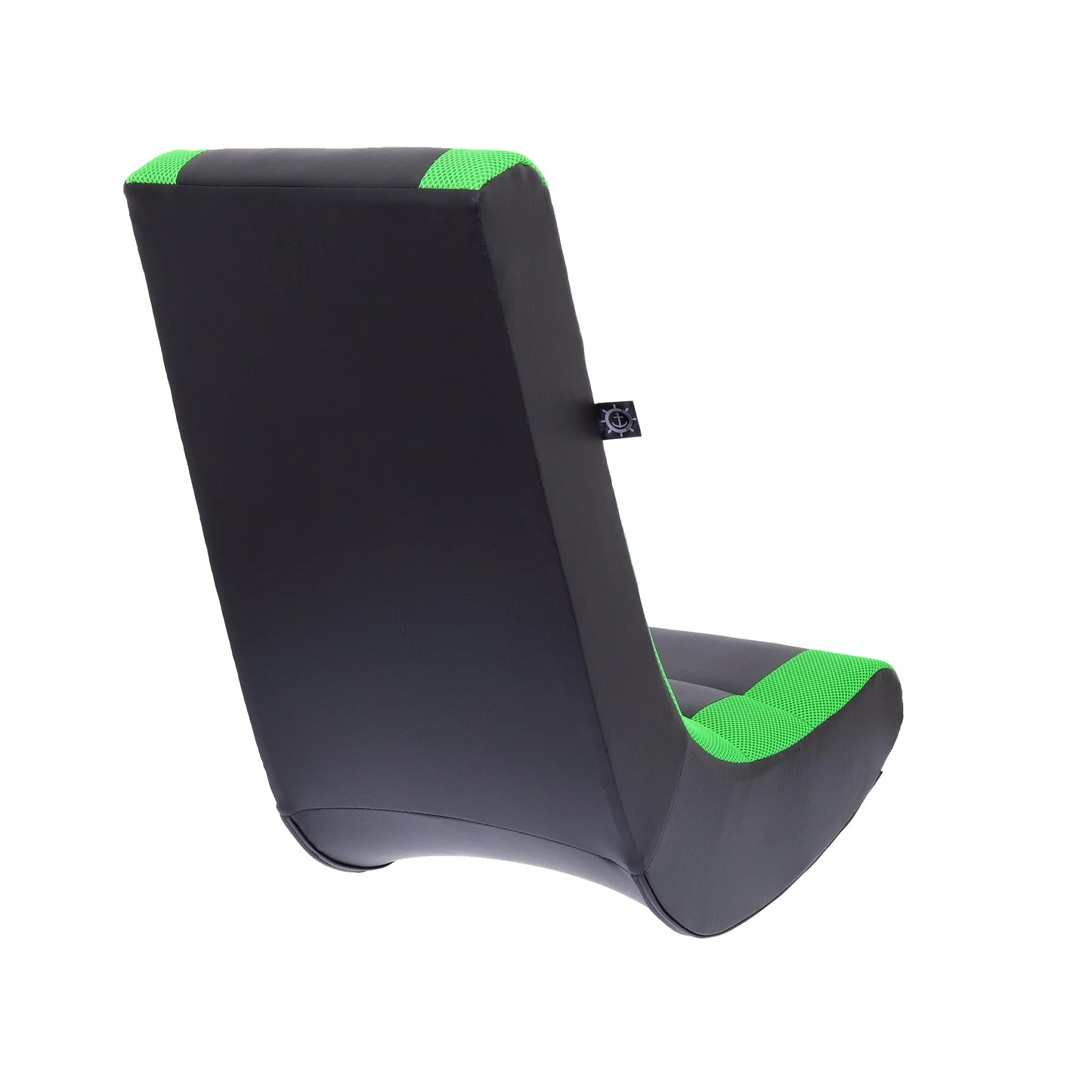Classic Video Rocker Floor Gaming Chair, Kids and Teens, PU Faux Leather & Polyester Mesh, Black/Green