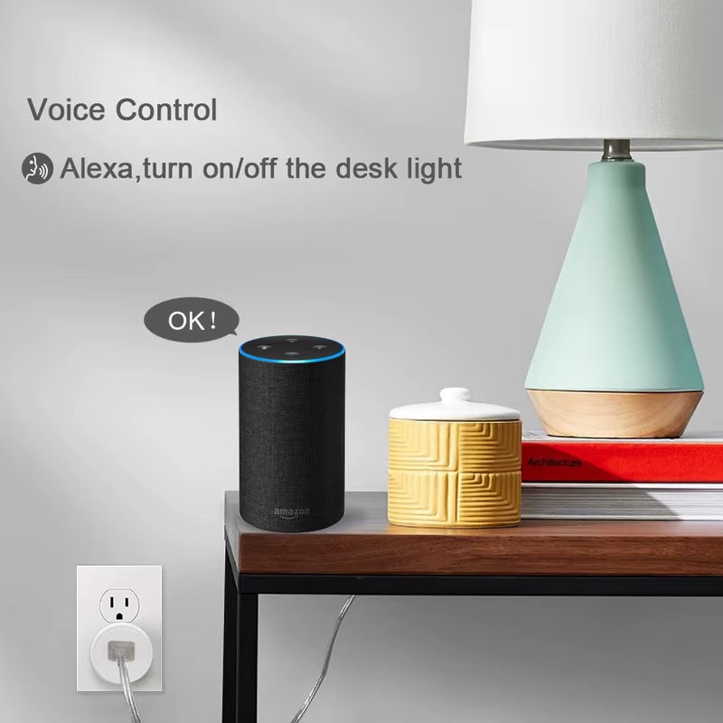 Mini US Wifi Smart Plug Surge Protector 110-230V Voice Control Timer Smart Socket Work with Alexa Google Home Tuya