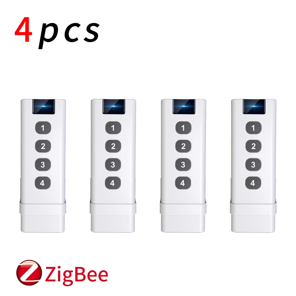 Tuya Smart Home Zigbee Remote Control 4 Channels Scene Switch Tuya Control Universal 4 Buttons Inteligente Smart Life Devices