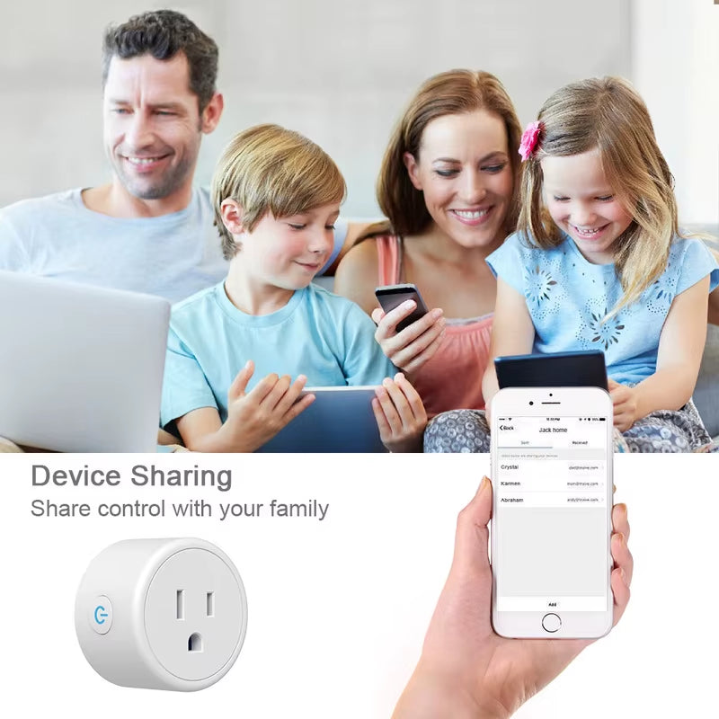 Mini US Wifi Smart Plug Surge Protector 110-230V Voice Control Timer Smart Socket Work with Alexa Google Home Tuya
