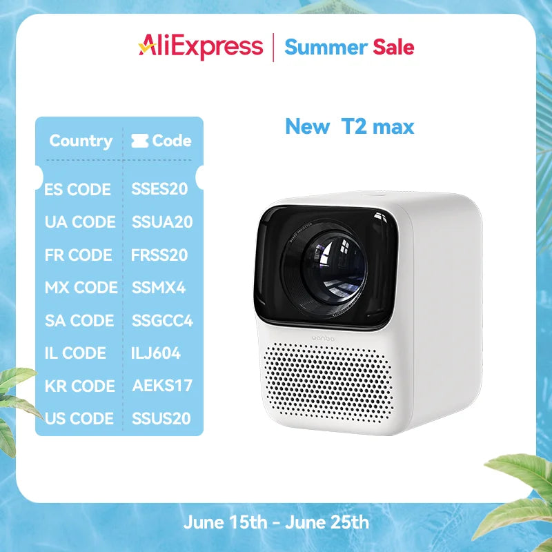 NEW T2 Max Projector 1080P Full Hd Android 9.0 Mini Wifi Auto Focus 450Ansi Portable Projector HIFI Sound Home Outdoor