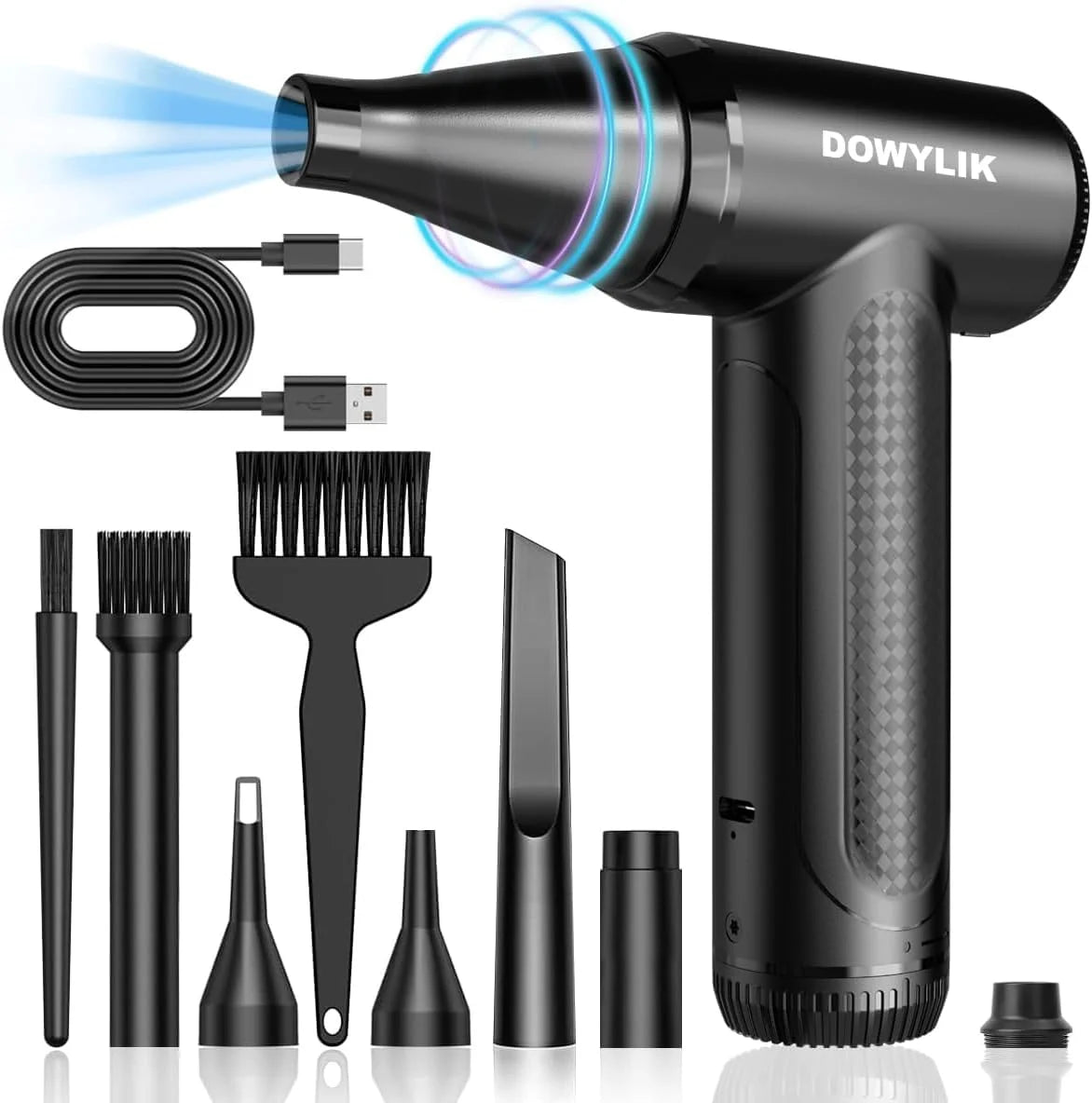 Electric Compressed Air Duster, Air Duster for Computers Cordless PC Dusters Keyboard Electronics Cleaning Kit - 150000RPM for Car, Home, Office