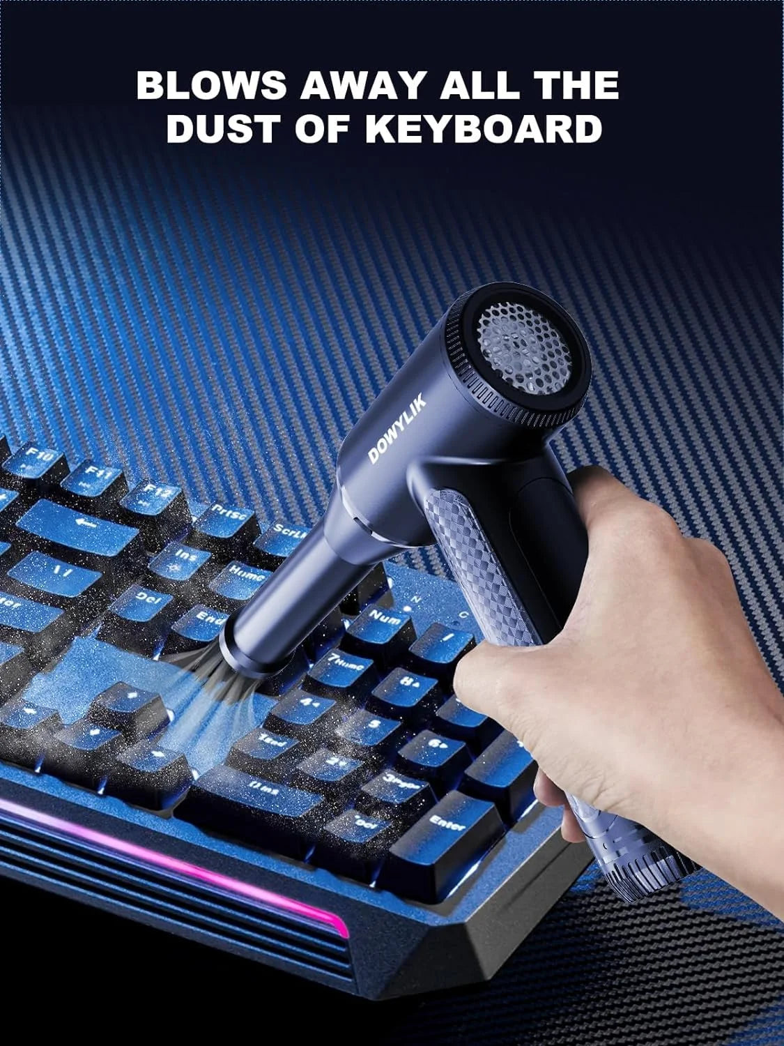 Electric Compressed Air Duster, Air Duster for Computers Cordless PC Dusters Keyboard Electronics Cleaning Kit - 150000RPM for Car, Home, Office