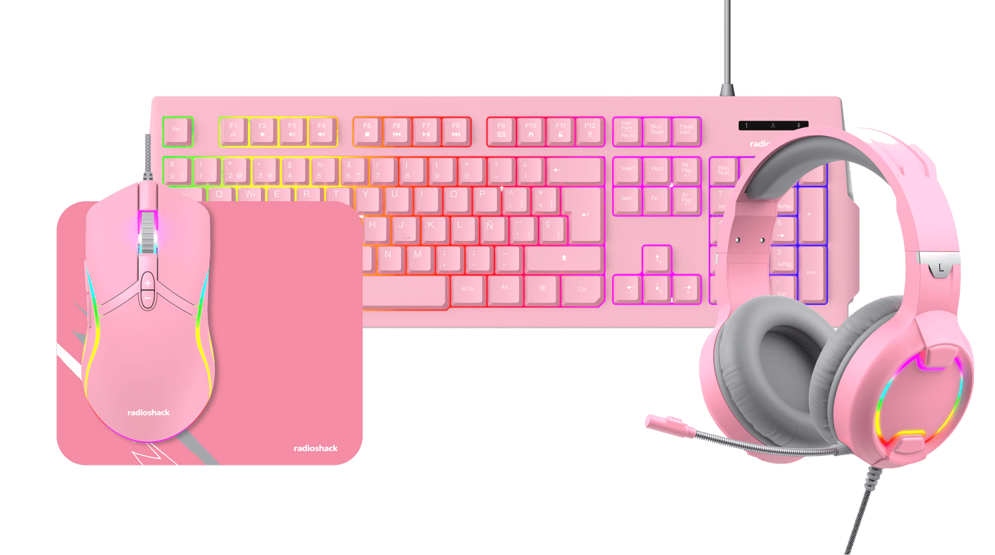 Mistic RGB Gaming Combo – Keyboard (105 Keys), Backlit Mouse (6400 DPI), & Headphones with Microphone