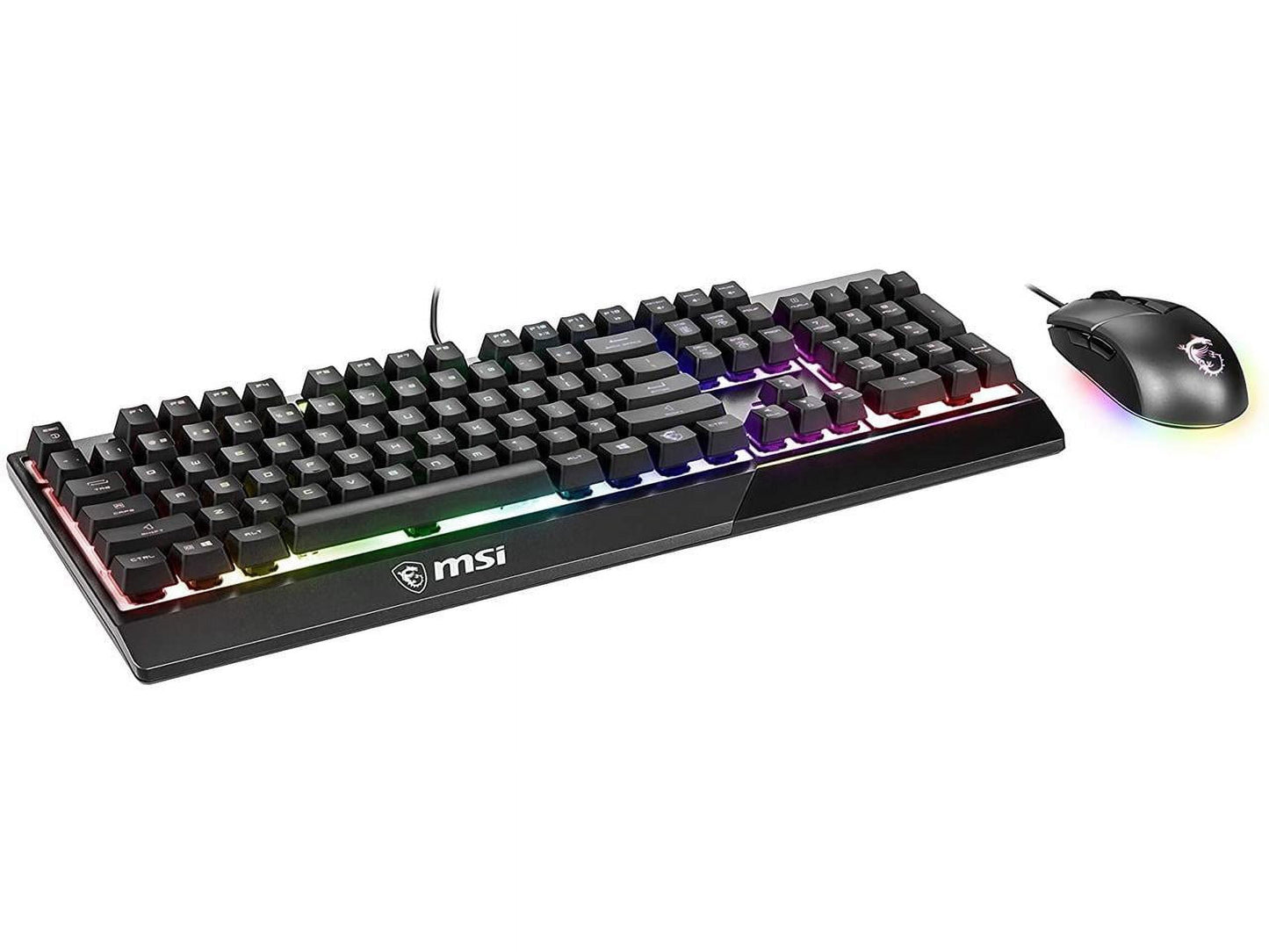 Vigor GK30 Gaming Keyboard & GM11 Gaming Mouse Combo - Mechanical Membrane Switches, 6-Zone RGB, Water Repellent & Splash-Proof, 5000 DPI - Black