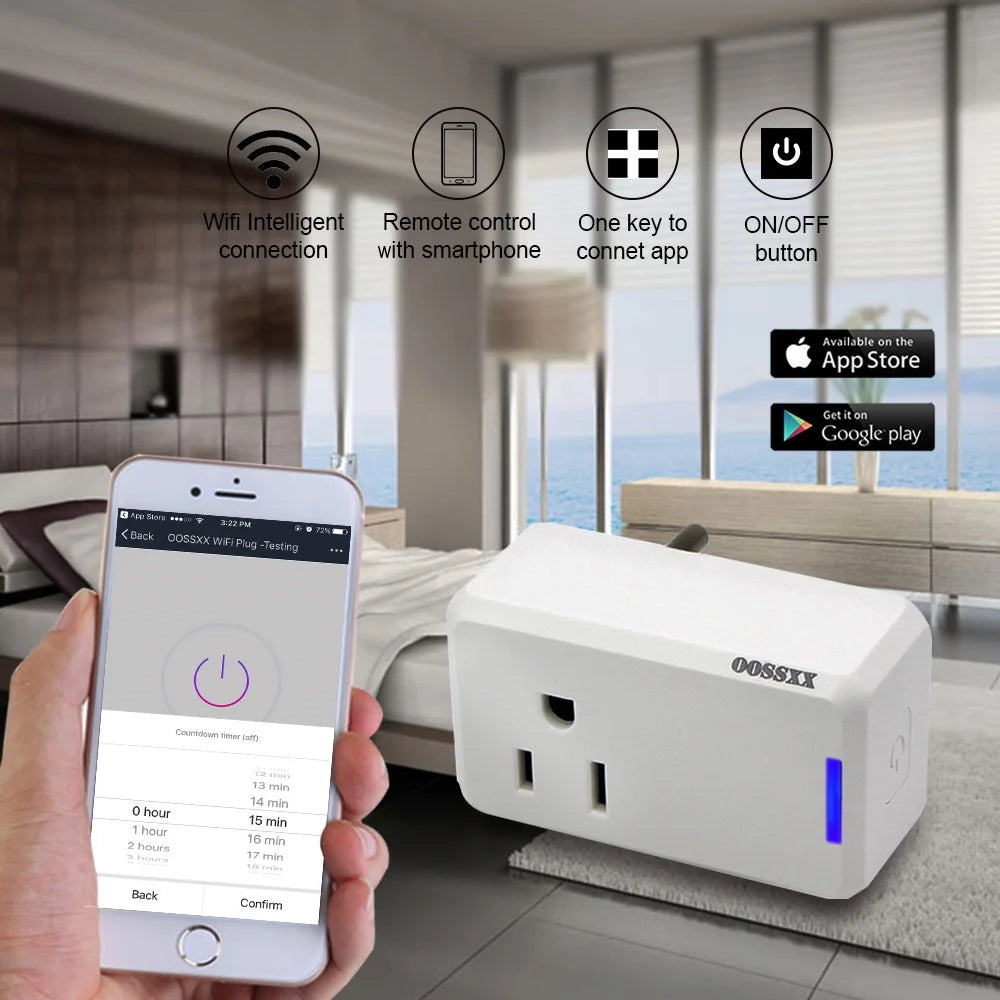 Smart Plug Combo (2-Pack) , Custom Scheduling, Voice Control, 2-Pack Mini Wifi Plugs - 10A, Voice Control, Timer, Etl/Fcc/Rohs Certified