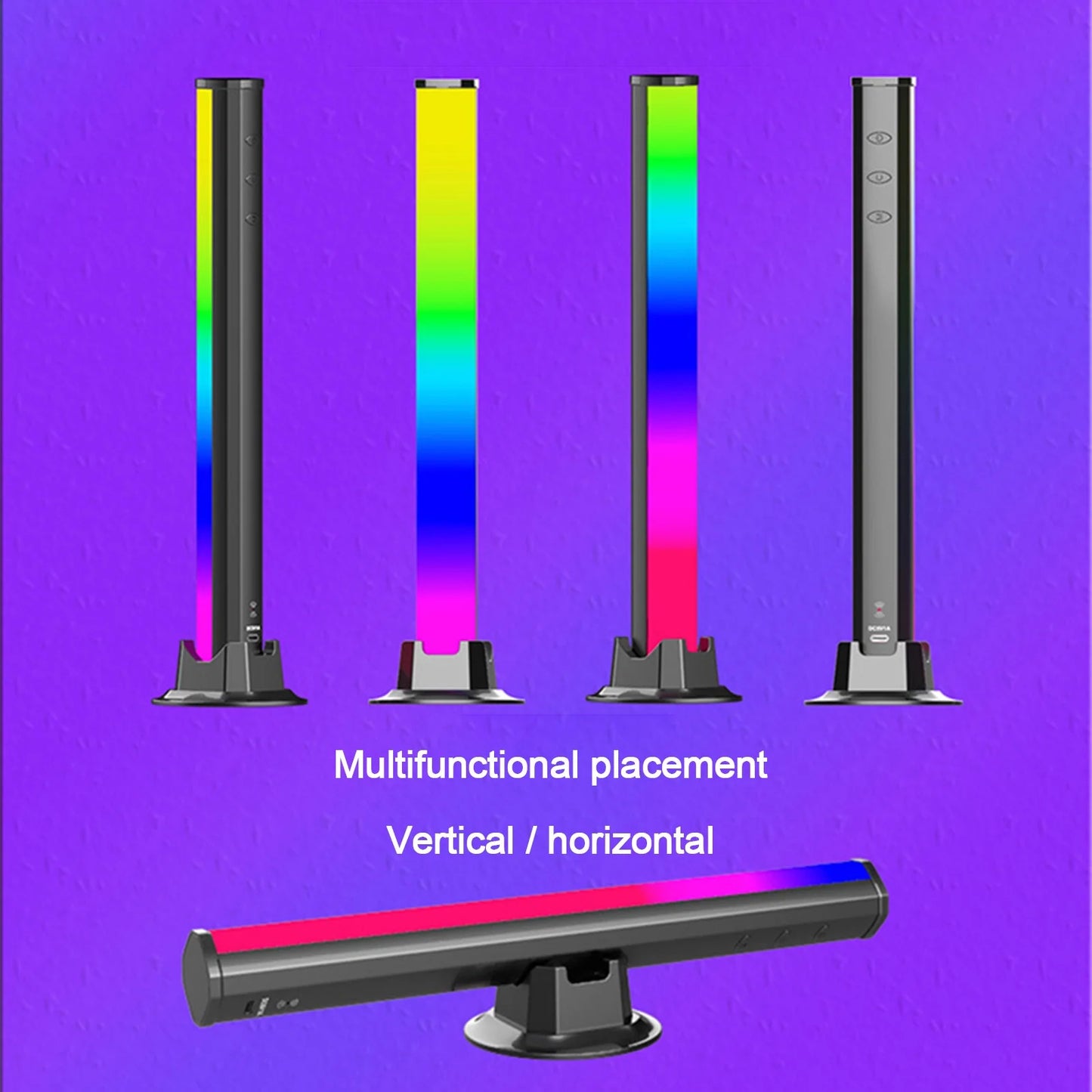 Dvkptbk Smart LED Light Bar,Gaming Lights Ambient Lighting, Bluetooth TV Backlights LED Play Light Bars with Rainbow Effect, USB Ambiance Light for Pc,Tv,Decor(2Pcs)