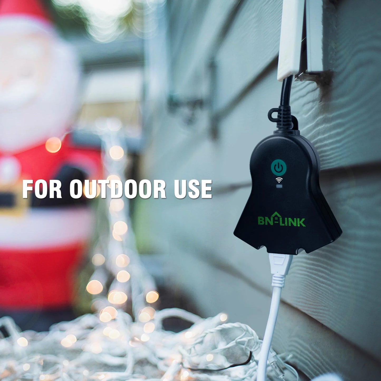 Smart Wifi Heavy Duty Outdoor Outlet, Timer and Countdown Function, No Hub Required for Outdoor Lights, Compatible with Alexa and Google Assistant, 2.4 Ghz Network Only