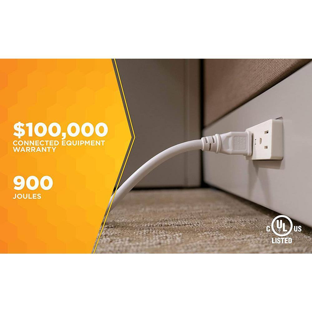 Electronics 6-Outlet 750-Joule Surge Protector with Sliding Safety Covers 3 Ft. Power Cord - Gray