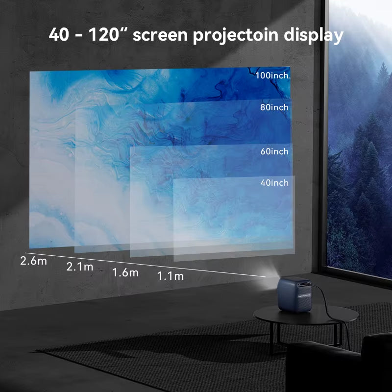 NEW T2 Max Projector 1080P Full Hd Android 9.0 Mini Wifi Auto Focus 450Ansi Portable Projector HIFI Sound Home Outdoor
