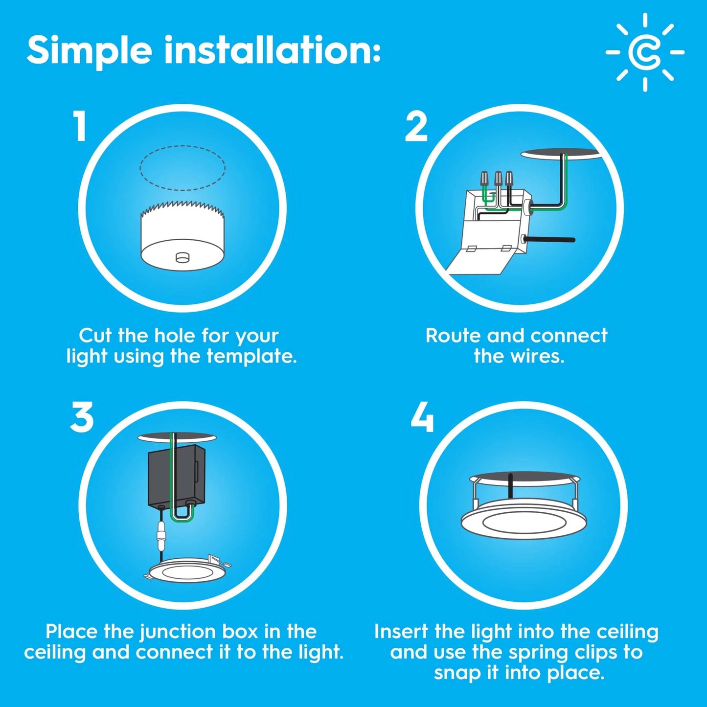GE Cync Reveal HD+ Wafer Smart LED Downlight, Color Changing Wifi Lights, 6In, 16 Watts, 1Pk