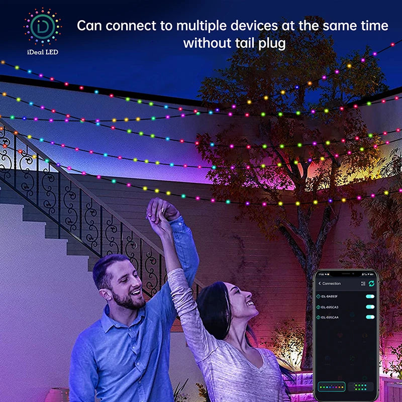 5M 10M 20M Fairy String Lights Dreamcolor USB LED RGB String Lights APP Smart Lights DIY Display Garland Wall Party Decoration