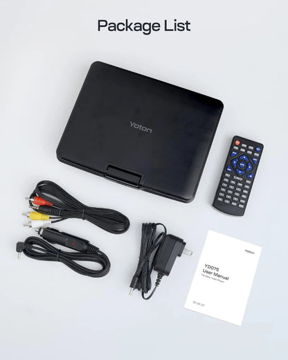 9.5" Portable DVD Player W/ 7.5'' HD, 5H Battery, Car Charger, 720P, Black