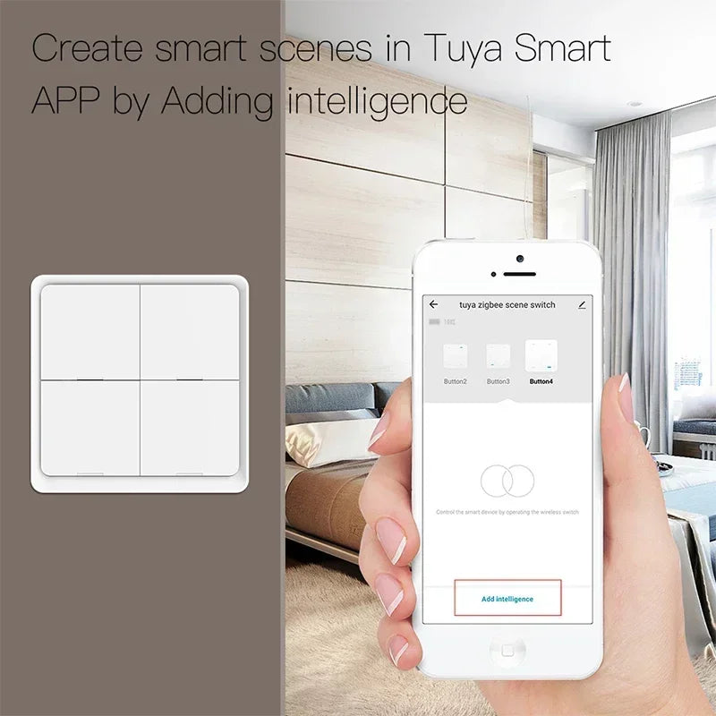 Zigbee 3.0 Tuya Smart Scene Switch Push Button 1/2/3/4 Gang 3 6 9 12 Scenes Automation Scenario Wireless Switch for Tuya Devices