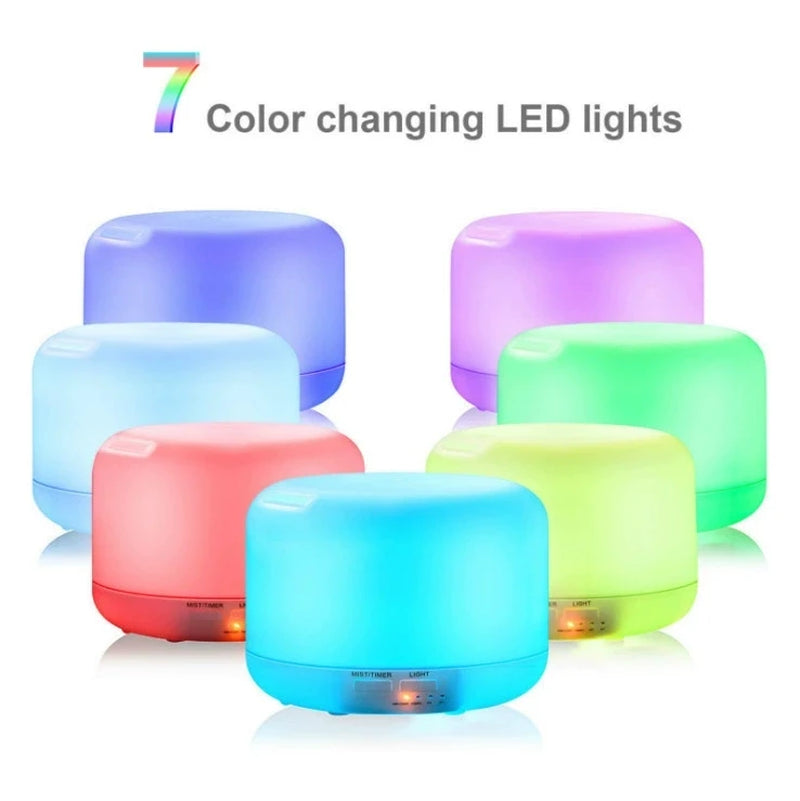 500Ml Essential Oil Diffuser Cool Mist Maker Air Humidifier for Home Bedroom Ultrasonic Aromatherapy Electronics Compact Design