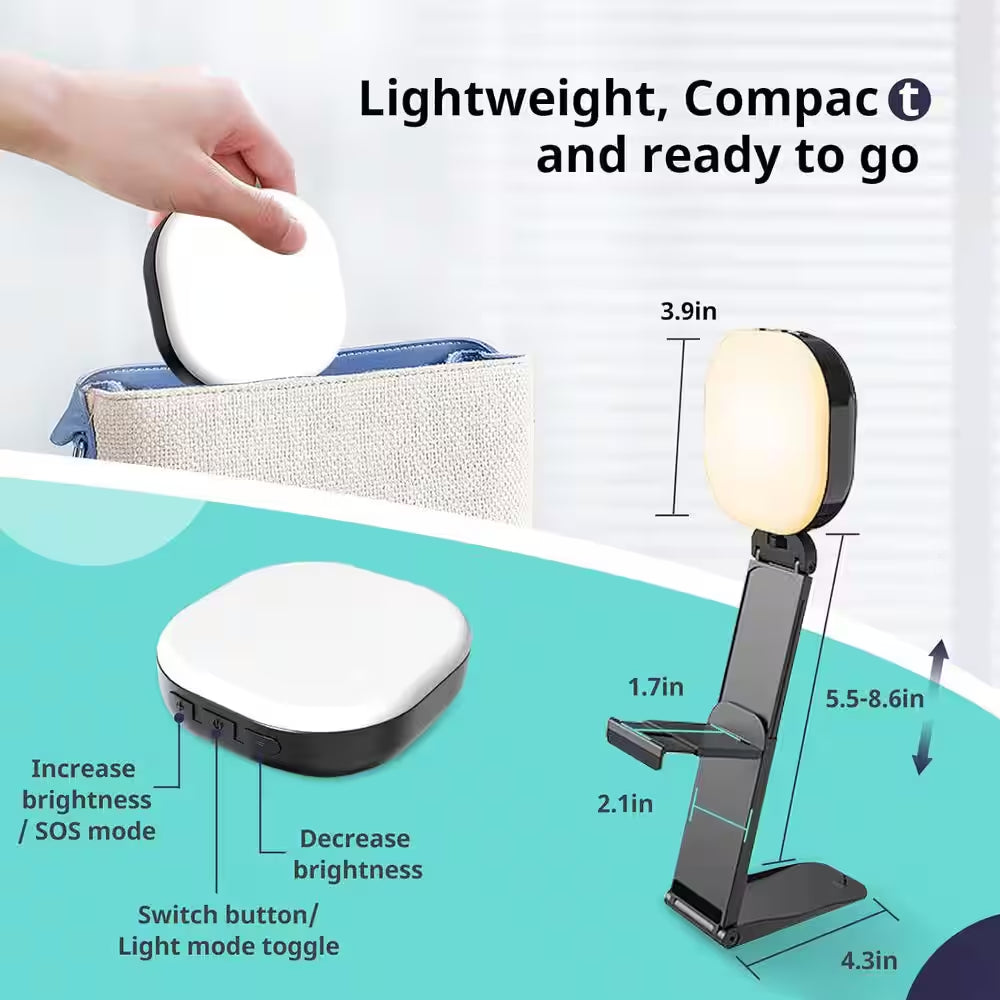Selfie Light, 60-LED Clip-On, 3 Modes, Rechargeable, for Phone, Ipad, Laptop-Perfect for Streaming, Vlogs and Zoom Calls