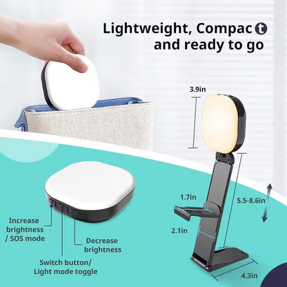 Selfie Light, 60-LED Clip-On, 3 Modes, Rechargeable, for Phone, Ipad, Laptop-Perfect for Streaming, Vlogs and Zoom Calls