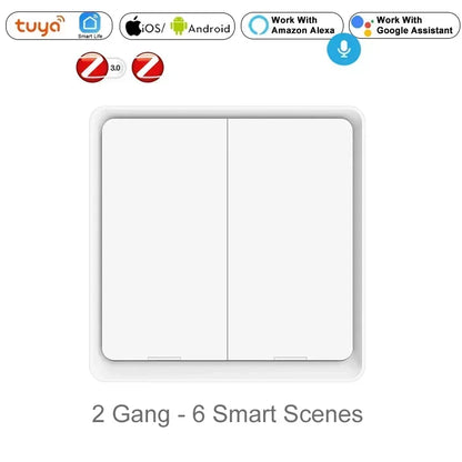Zigbee 3.0 Tuya Smart Scene Switch Push Button 1/2/3/4 Gang 3 6 9 12 Scenes Automation Scenario Wireless Switch for Tuya Devices