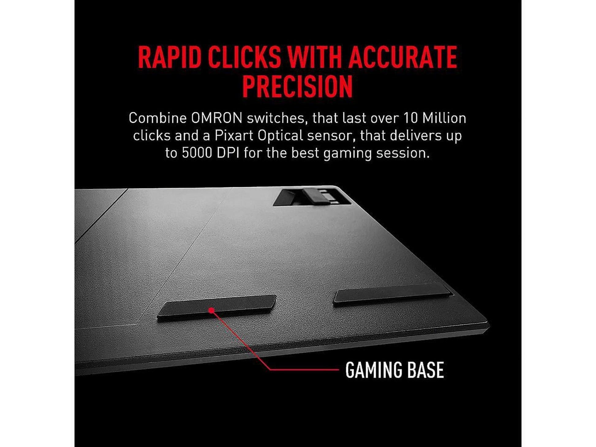 Vigor GK30 Gaming Keyboard & GM11 Gaming Mouse Combo - Mechanical Membrane Switches, 6-Zone RGB, Water Repellent & Splash-Proof, 5000 DPI - Black