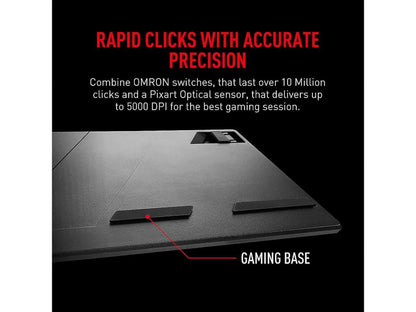 Vigor GK30 Gaming Keyboard & GM11 Gaming Mouse Combo - Mechanical Membrane Switches, 6-Zone RGB, Water Repellent & Splash-Proof, 5000 DPI - Black
