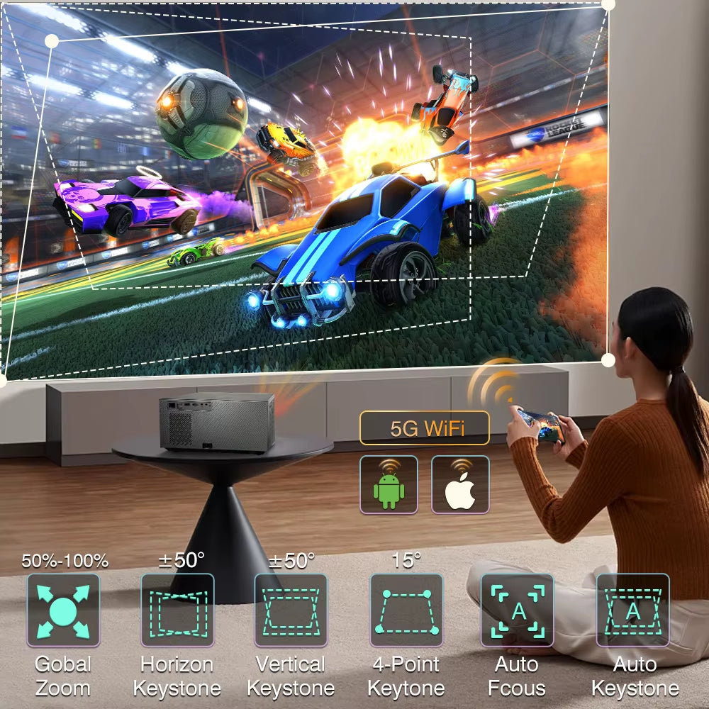 Full HD RD829 Projector 5G Wifi LED 4K Video Movie Smart Android 11.0 12000 Lumen Projectors Home Theater Cinema Beamer