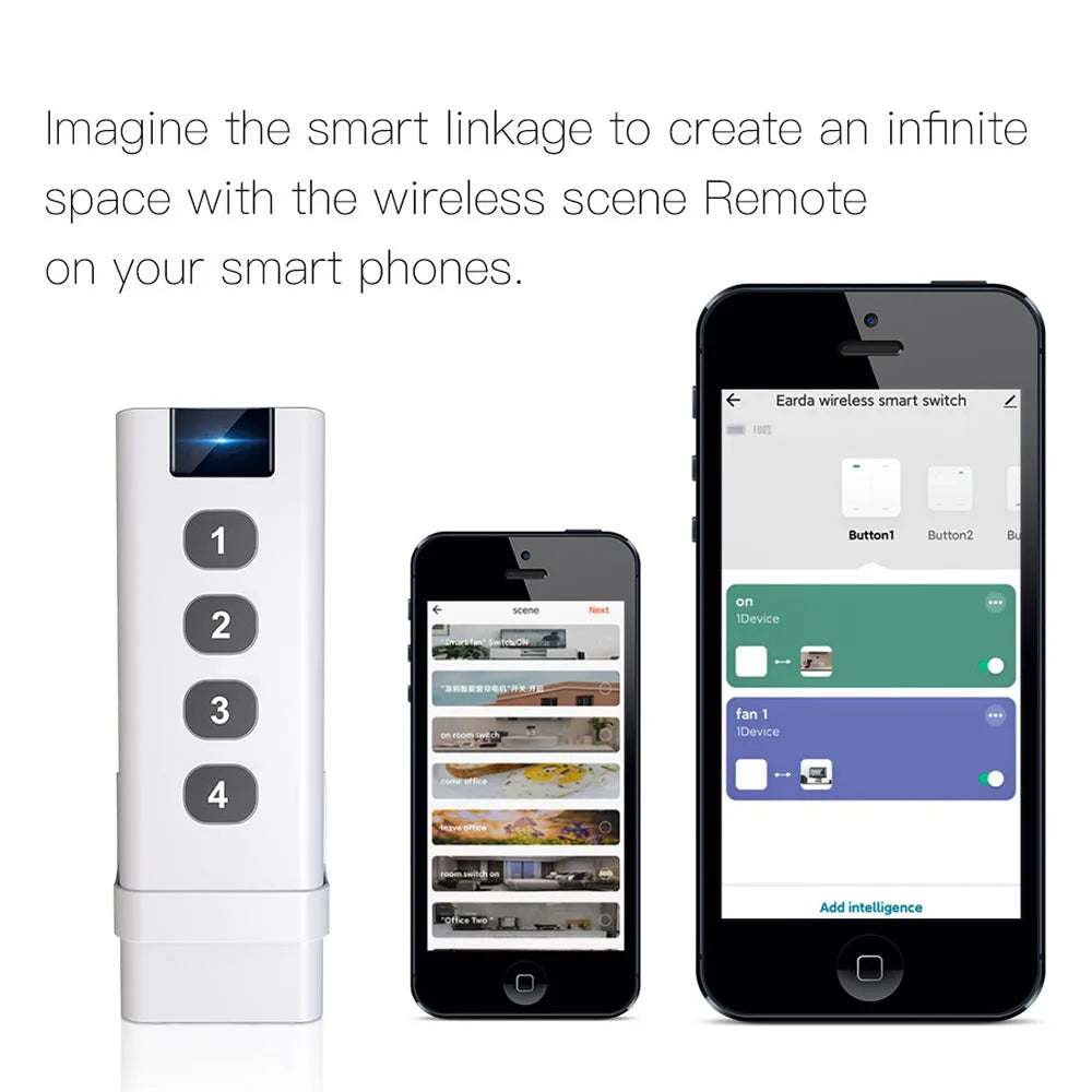 Tuya Smart Home Zigbee Remote Control 4 Channels Scene Switch Tuya Control Universal 4 Buttons Inteligente Smart Life Devices