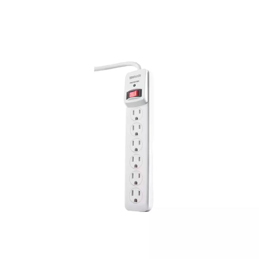 Electronics 6-Outlet 750-Joule Surge Protector with Sliding Safety Covers 3 Ft. Power Cord - Gray