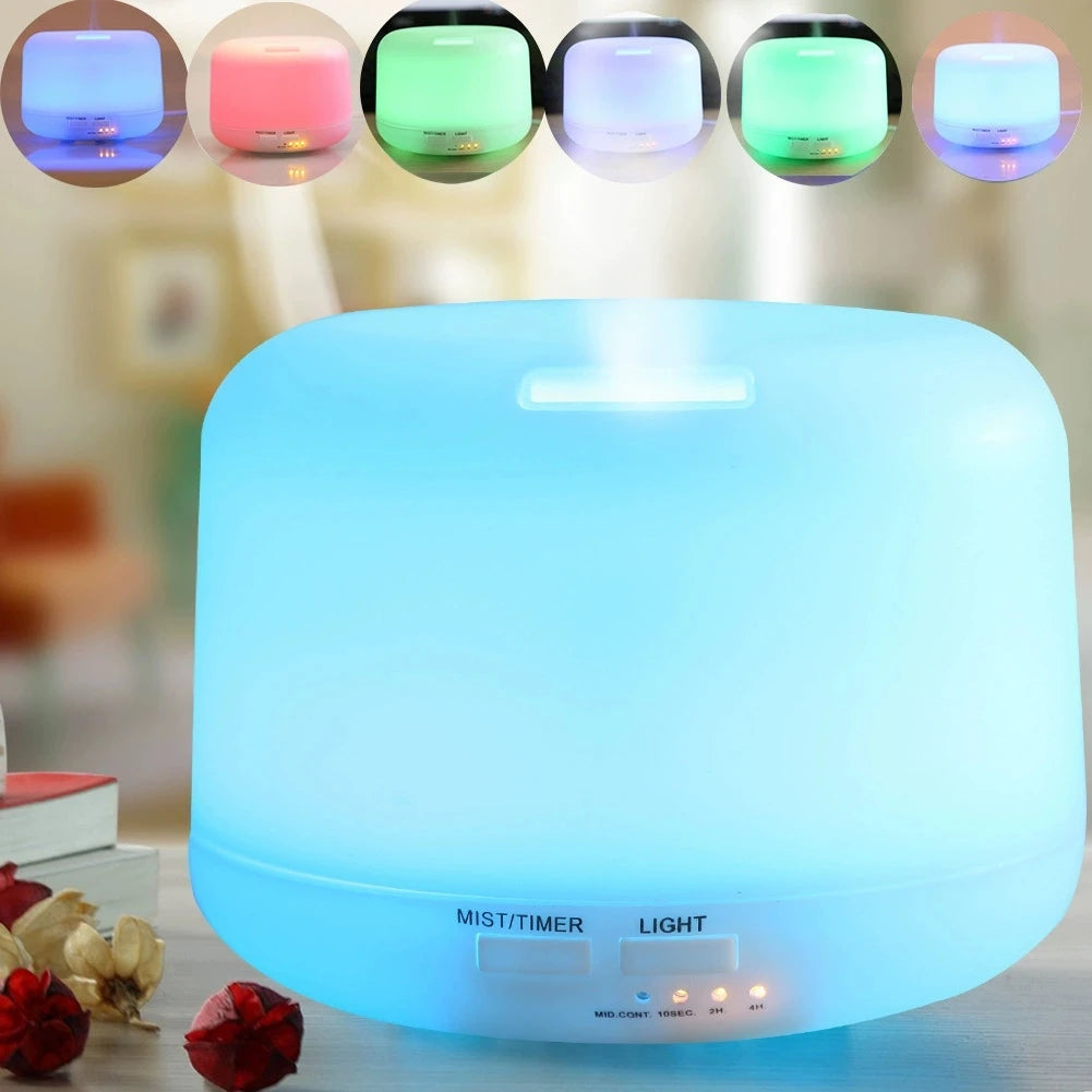 500Ml Essential Oil Diffuser Cool Mist Maker Air Humidifier for Home Bedroom Ultrasonic Aromatherapy Electronics Compact Design