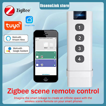 Tuya Smart Home Zigbee Remote Control 4 Channels Scene Switch Tuya Control Universal 4 Buttons Inteligente Smart Life Devices