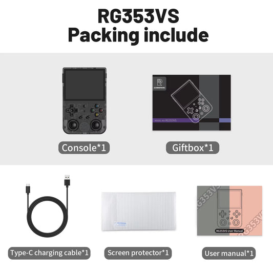RG353V RG353VS Handheld Gam Console 3.5'' IPS Screen HDMI Output Android Linux OS Built-In Retro Emulator Player Gifts
