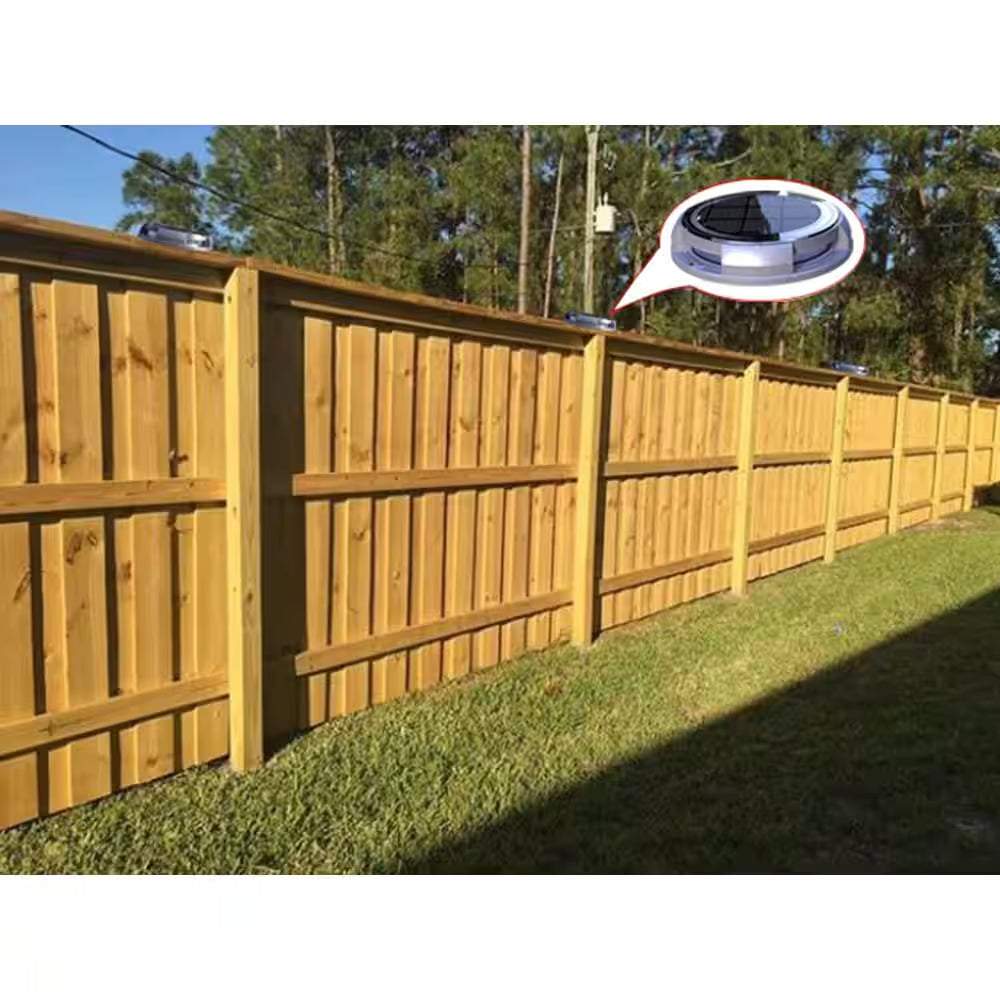 Solar Powered 4-Lights America Style Color Deco LED Garden Fence Pool Porch Waterproof Lights (4PK)