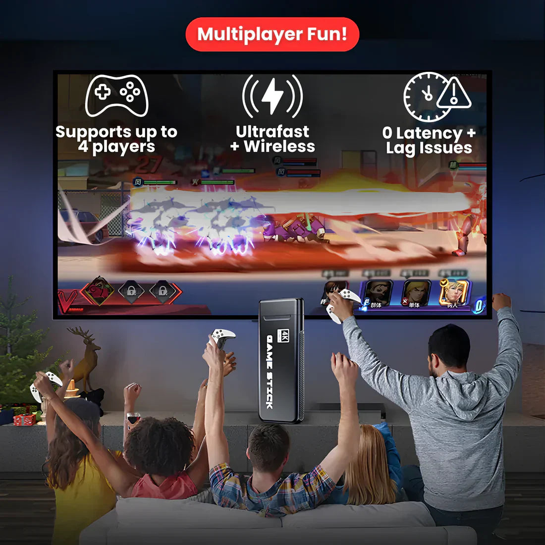 WIRELESS RETRO GAMING CONSOLE 60,000+ LICENSED GAMES (2 Free Controllers Included)