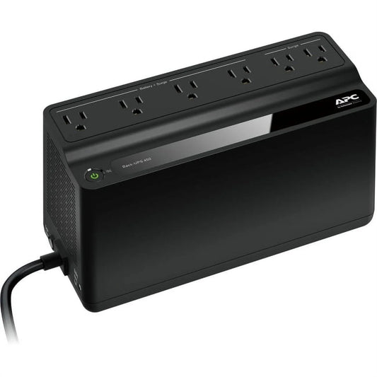 UPS 450VA Battery Backup Surge Protector, BN450M Backup Battery Power Supply, 6 Outlets