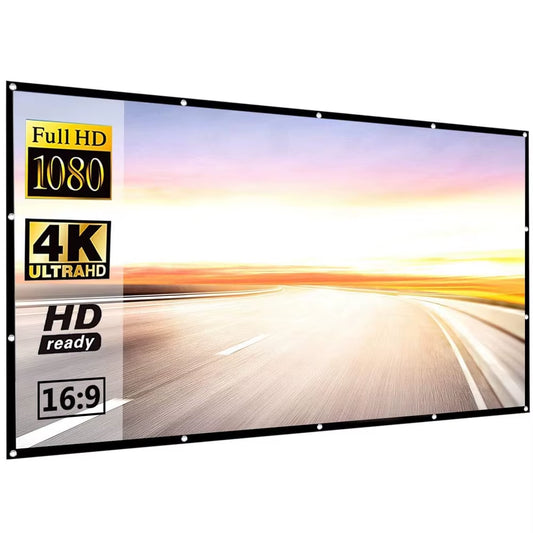 60 72 84 100 120 150 Inch Simple Foldable Projection Screen 100Inch Curtain 16:9 Outdoor Full HD 2K 4K Projector Screen Curtain