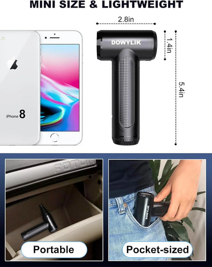 Electric Compressed Air Duster, Air Duster for Computers Cordless PC Dusters Keyboard Electronics Cleaning Kit - 150000RPM for Car, Home, Office