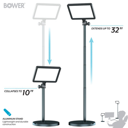 8" Creator LED RGB Light Kit 2-Pack W/ 32" Extendable Aluminum Stands , Perfect for Content Creation