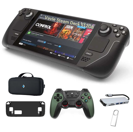Steam Deck 512GB Handheld Gaming Console, 1280 X 800 LCD Touchscreen Display, with 5-In-1 Accessory Kit