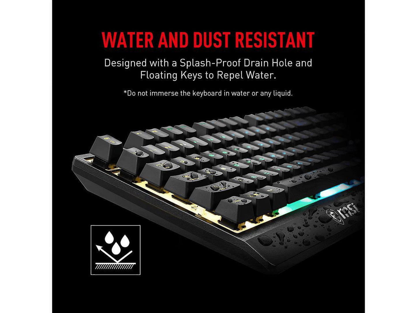 Vigor GK30 Gaming Keyboard & GM11 Gaming Mouse Combo - Mechanical Membrane Switches, 6-Zone RGB, Water Repellent & Splash-Proof, 5000 DPI - Black