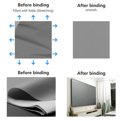 Projector Screen Wall Hanging anti Light Screen 60 100 120 Inch Cinema Theater Gain Reflective Fabric ALR 4K Projector