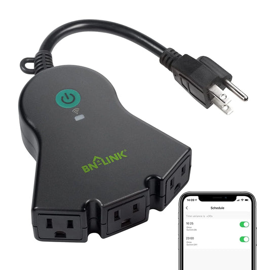 Smart Wifi Heavy Duty Outdoor Outlet, Timer and Countdown Function, No Hub Required for Outdoor Lights, Compatible with Alexa and Google Assistant, 2.4 Ghz Network Only