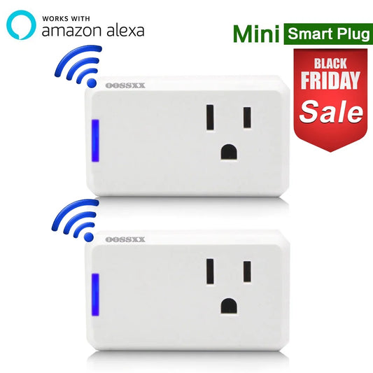 Smart Plug Combo (2-Pack) , Custom Scheduling, Voice Control, 2-Pack Mini Wifi Plugs - 10A, Voice Control, Timer, Etl/Fcc/Rohs Certified