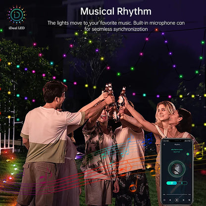 5M 10M 20M Fairy String Lights Dreamcolor USB LED RGB String Lights APP Smart Lights DIY Display Garland Wall Party Decoration
