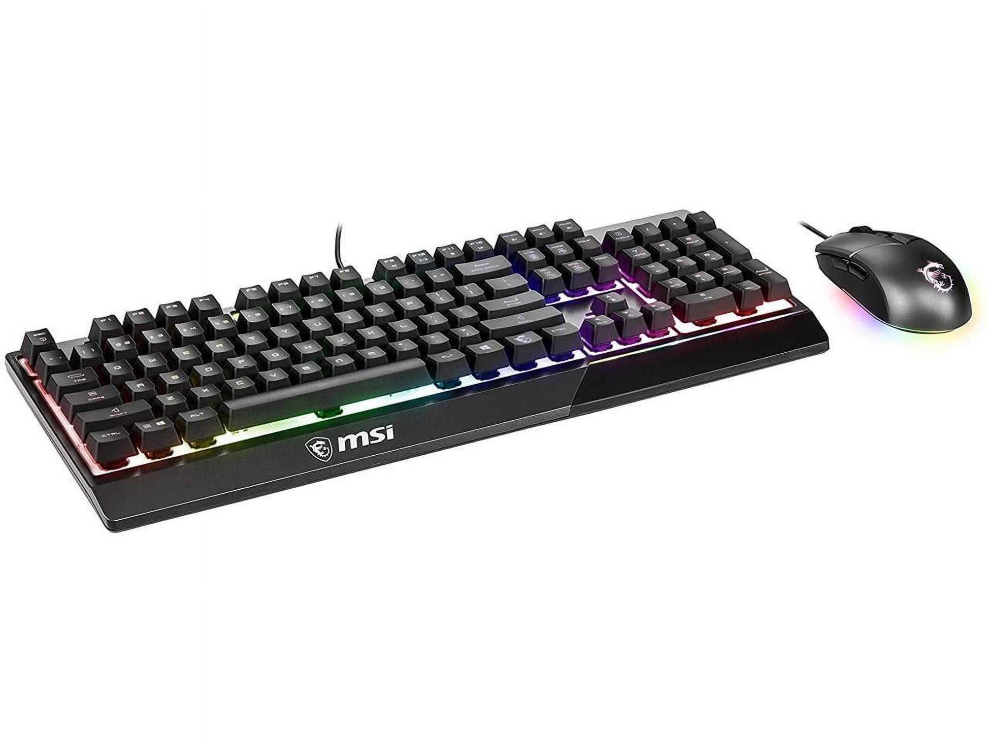 Vigor GK30 Gaming Keyboard & GM11 Gaming Mouse Combo - Mechanical Membrane Switches, 6-Zone RGB, Water Repellent & Splash-Proof, 5000 DPI - Black