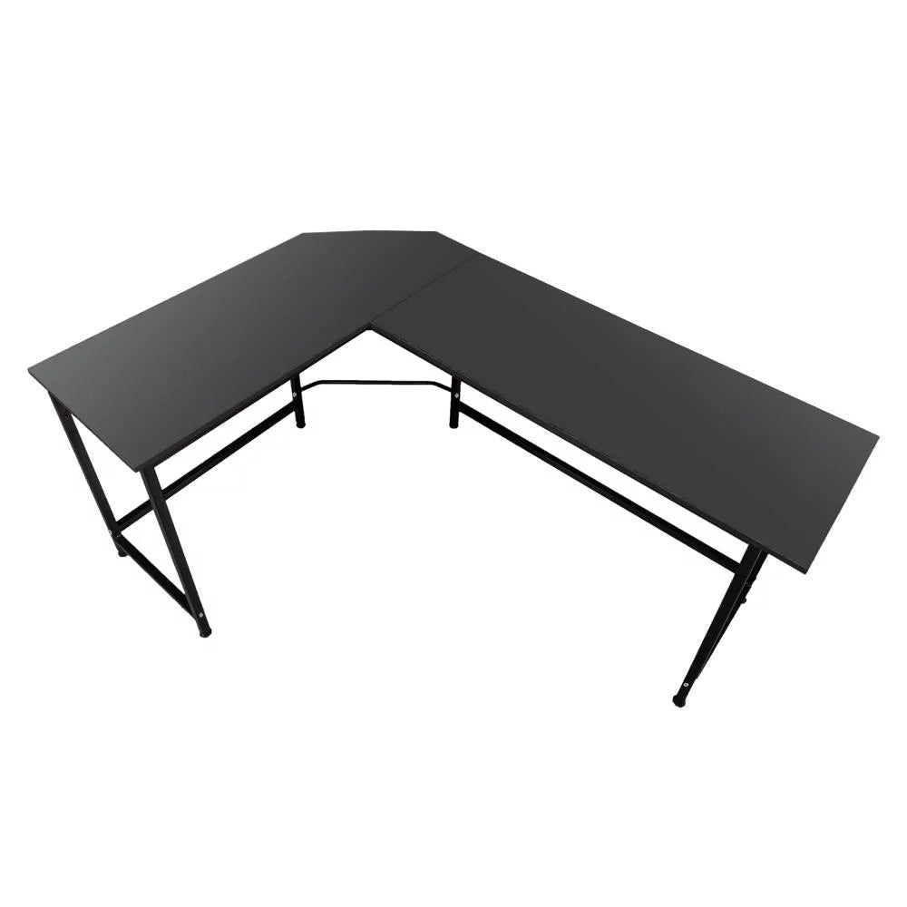 66" Wood L-Shaped Computer Gaming Desk Corner PC Latop Table Study Office Workstation Black