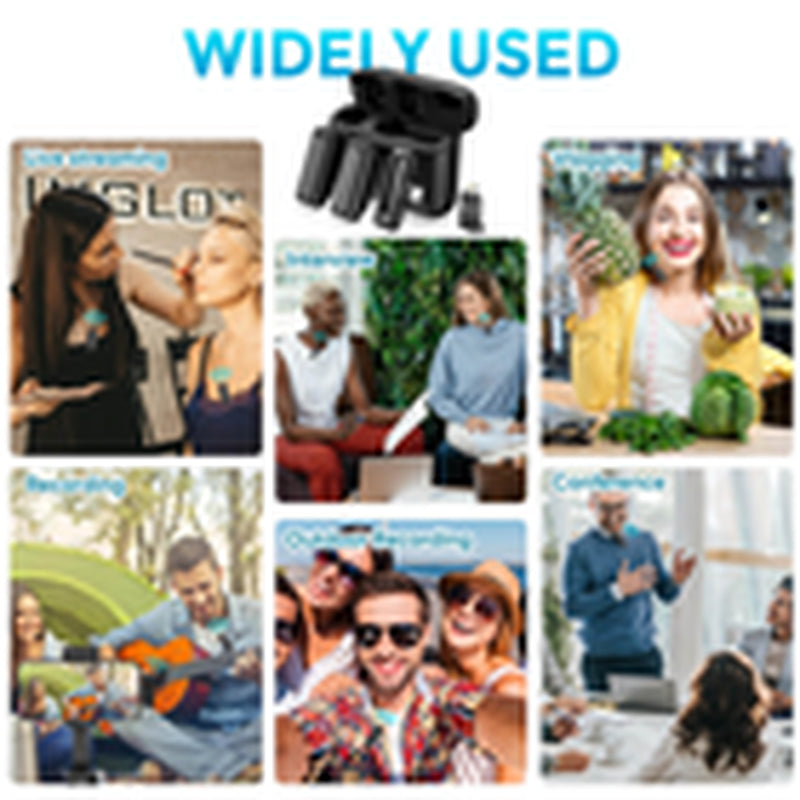Lavalier Microphone Wireless Audio Video Recording Mini Mic for Android/Iphone