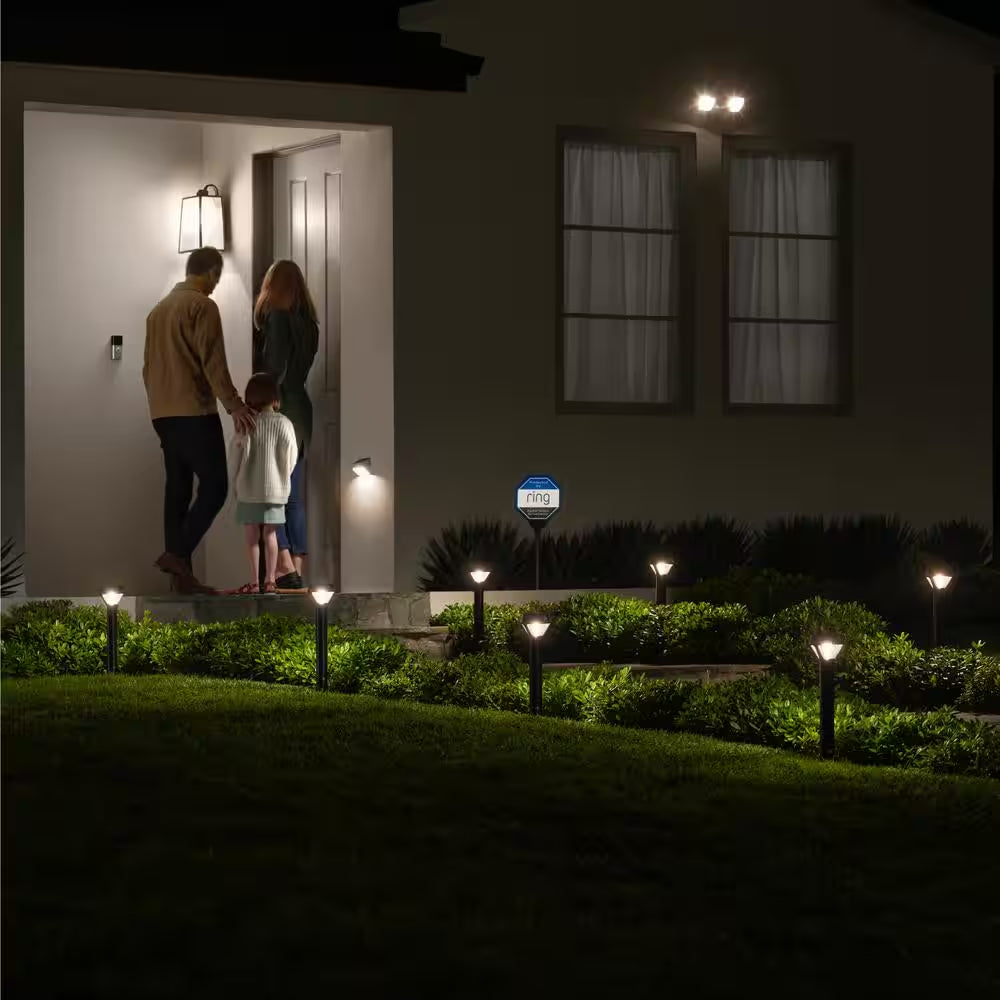 Smart Lighting Solar Black Motion Activated Integrated LED Deck Step Light
